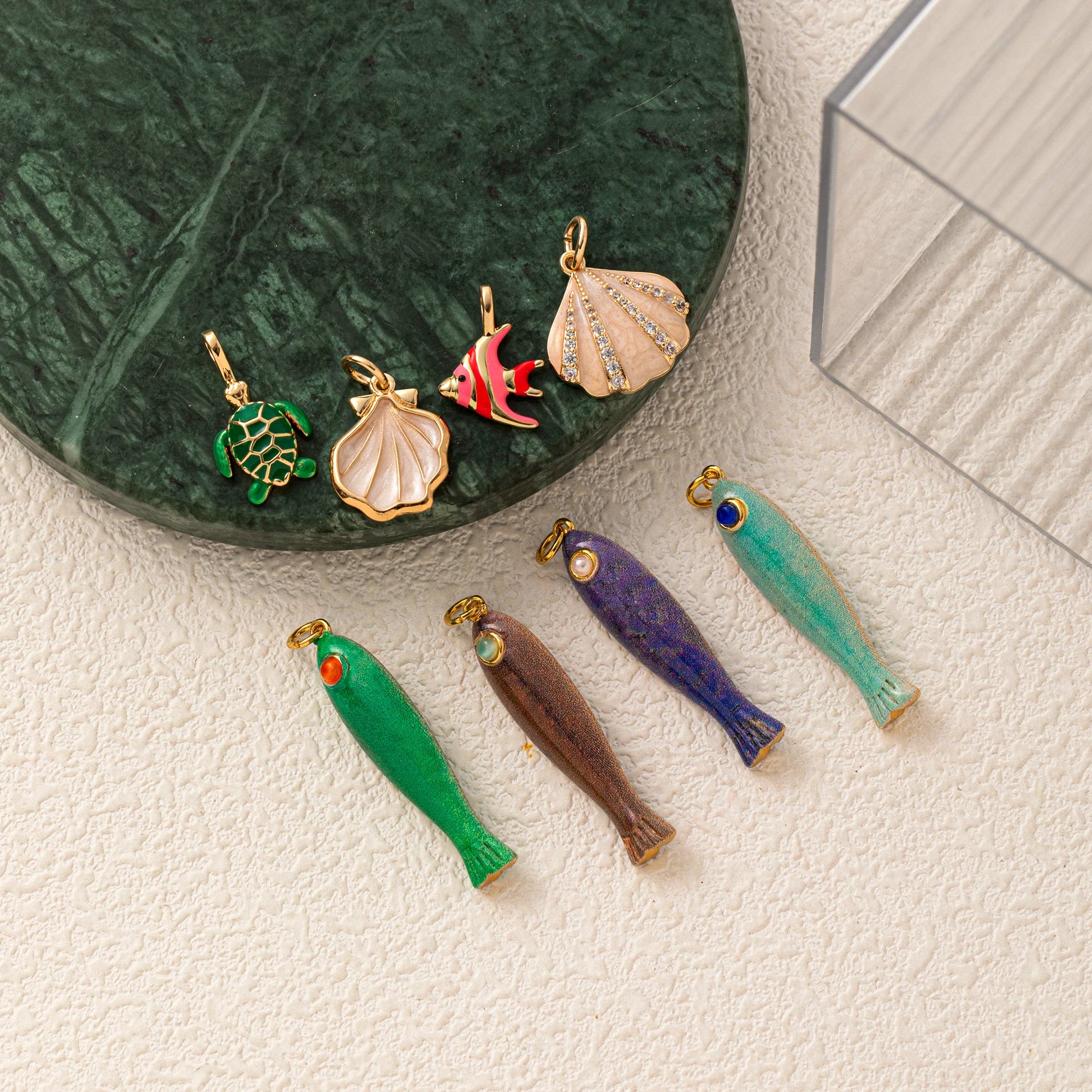 Ocean Series DIY Pendant Charm – Fish, Starfish & Shell