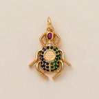 Heart-Shaped Ladybug Pendant Charm – 18K Gold Plated Stainless Steel DIY Jewelry