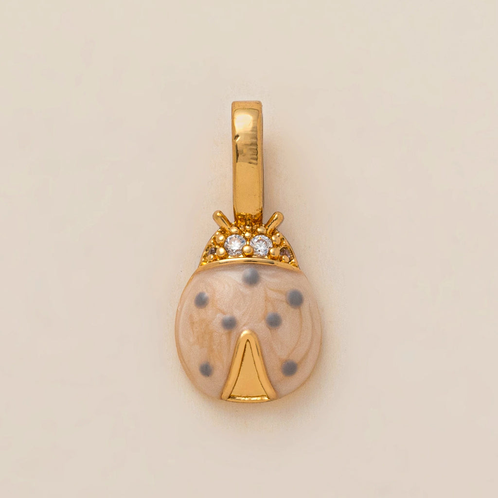 Heart-Shaped Ladybug Pendant Charm – 18K Gold Plated Stainless Steel DIY Jewelry