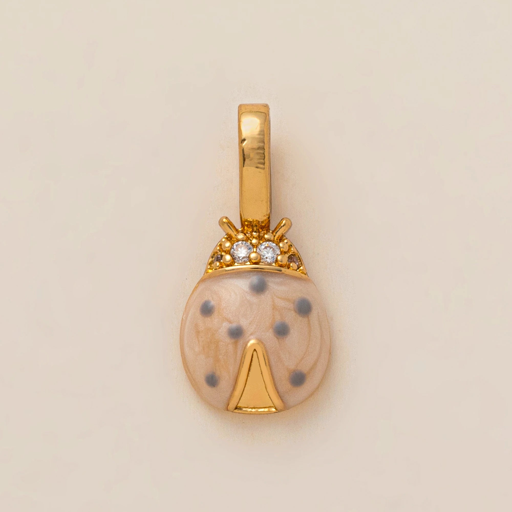 Heart-Shaped Ladybug Pendant Charm – 18K Gold Plated Stainless Steel DIY Jewelry