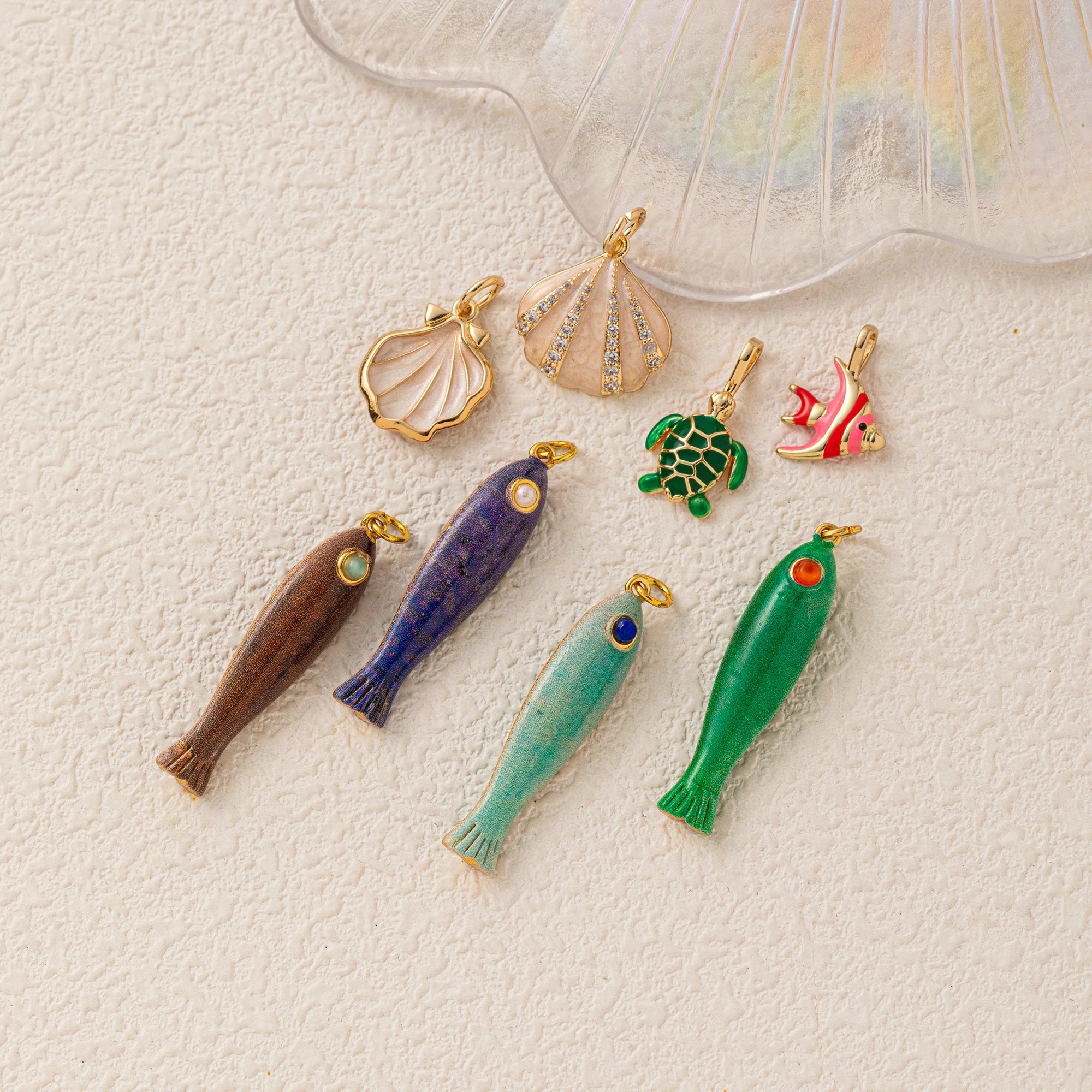Ocean Series DIY Pendant Charm – Fish, Starfish & Shell