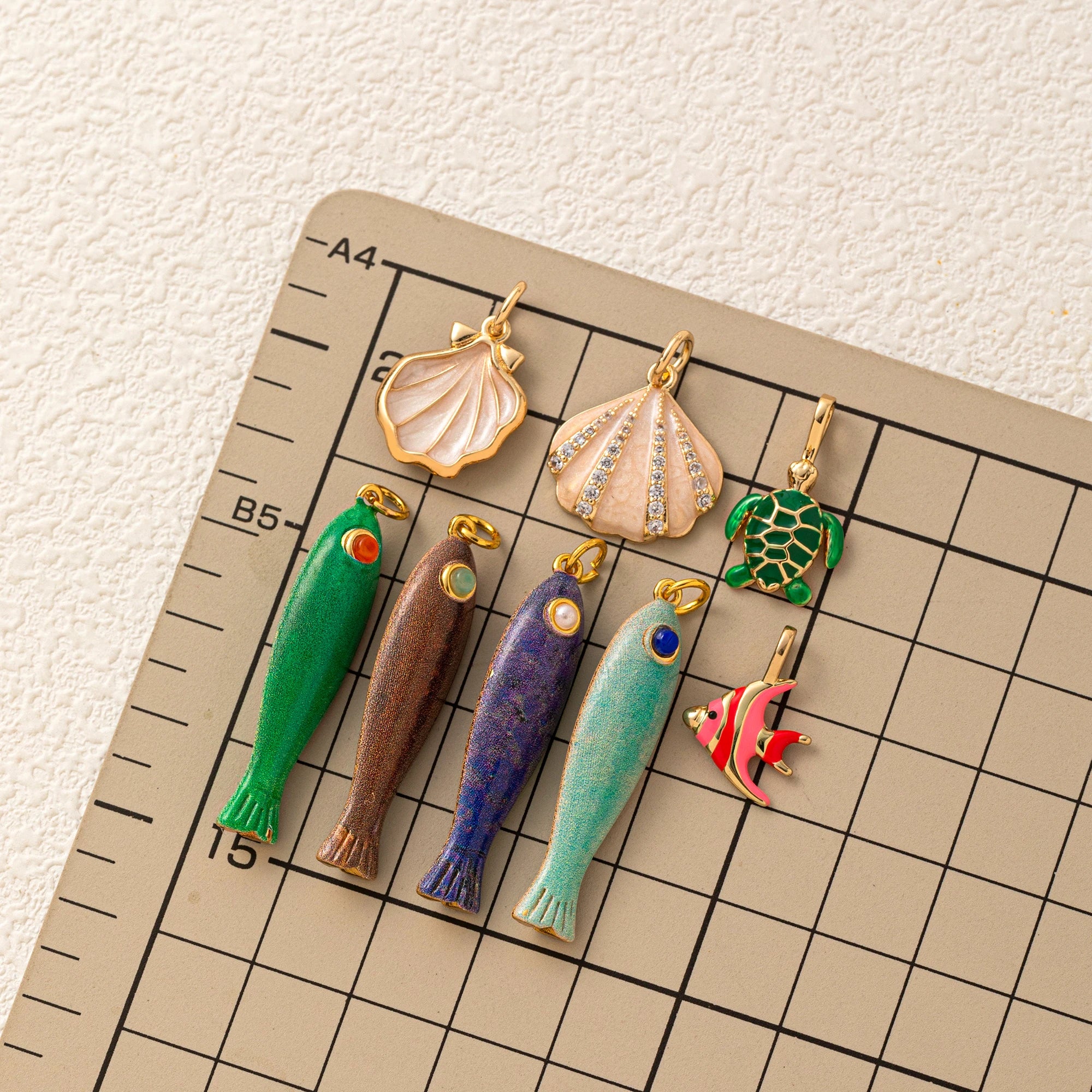 Ocean Series DIY Pendant Charm – Fish, Starfish & Shell