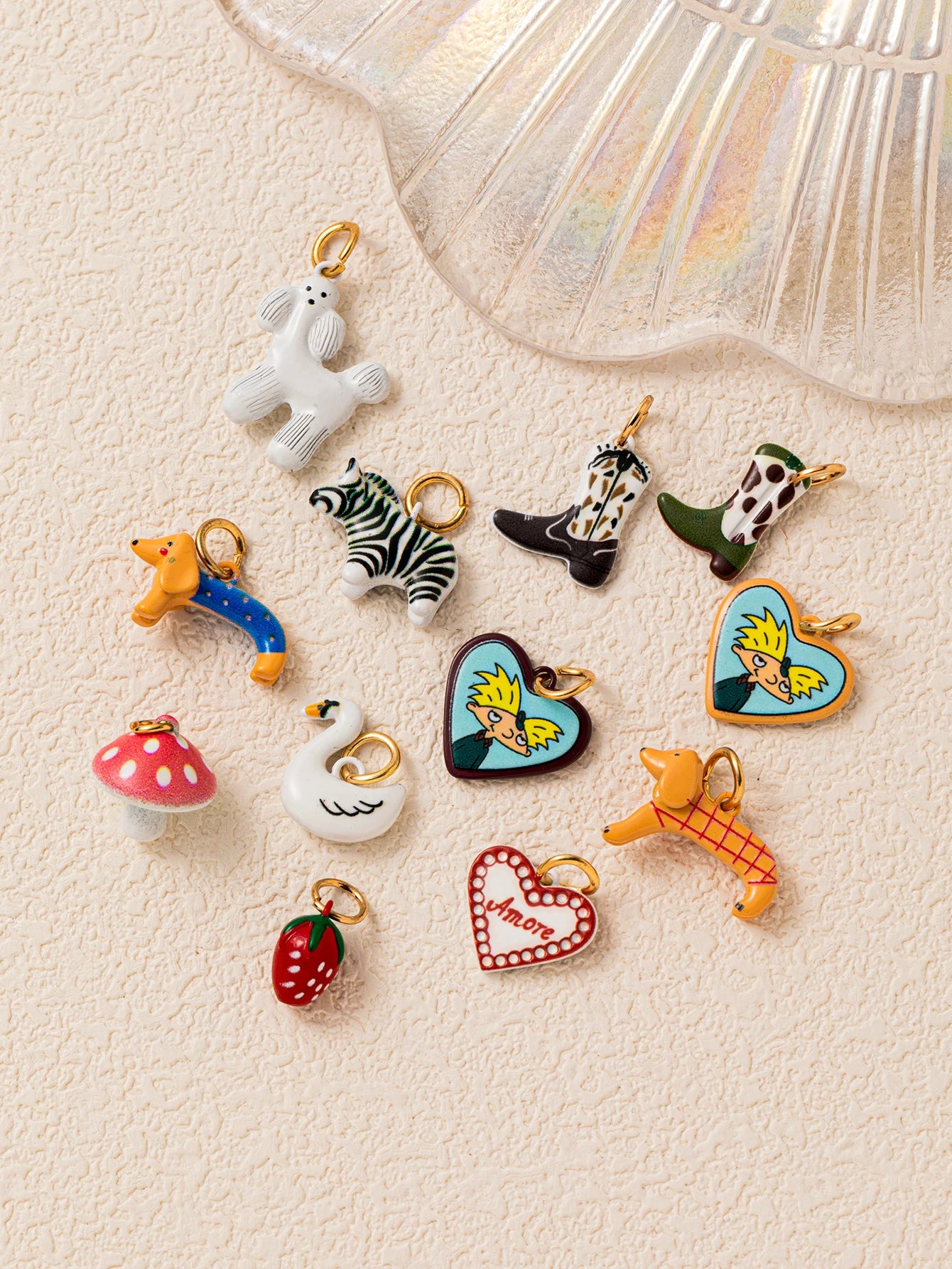 Minimalist Animal & Mushroom Pendant Charms