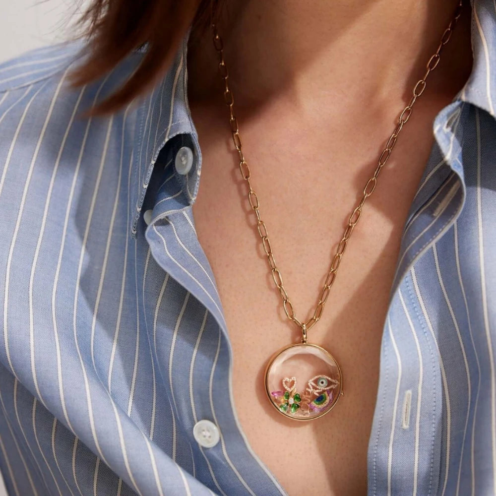 Simple Trendy Zircon Pendant Charm – Heart, Flower, Sun, Goldfish & Dog Claw