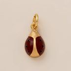 Heart-Shaped Ladybug Pendant Charm – 18K Gold Plated Stainless Steel DIY Jewelry