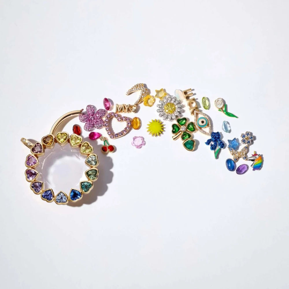 Simple Trendy Zircon Pendant Charm – Heart, Flower, Sun, Goldfish & Dog Claw